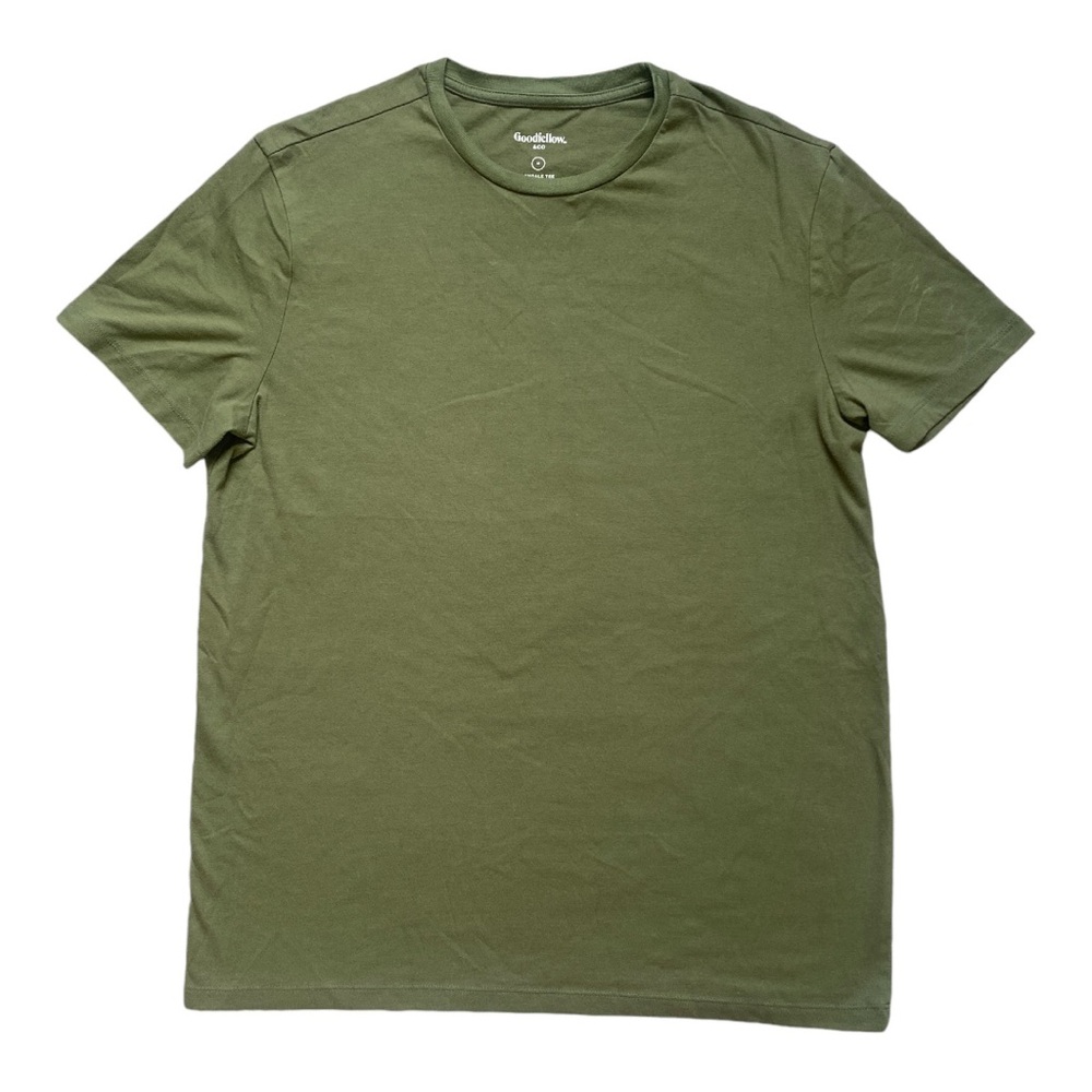 GoodFellow & Co. Green Olive Scoop Neck Casual Tshirt